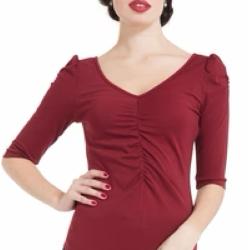 Maroon Voo Doo Vixen Von Teese Blouse
